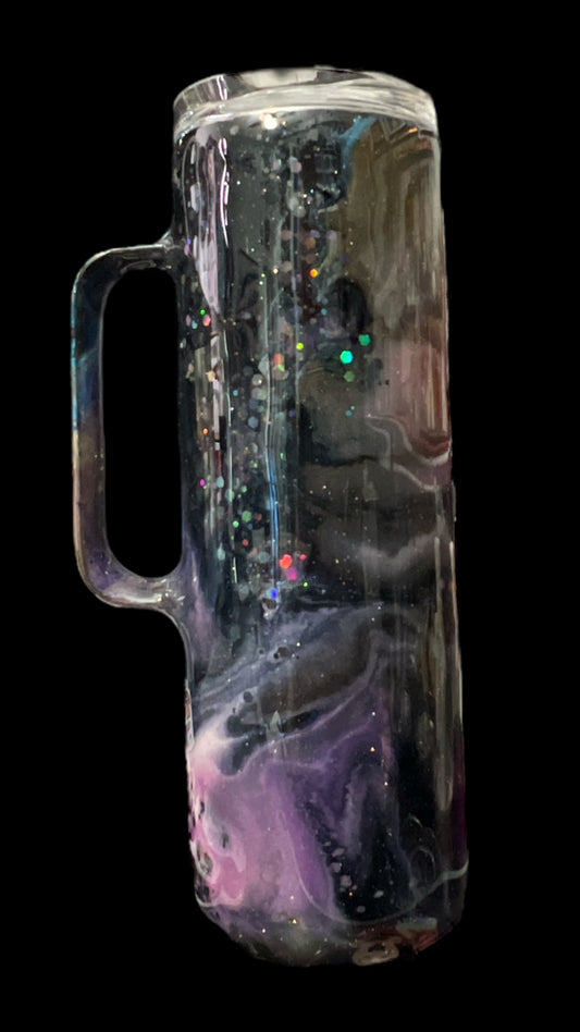 20oz RTS handle purple diamond swirl tumbler