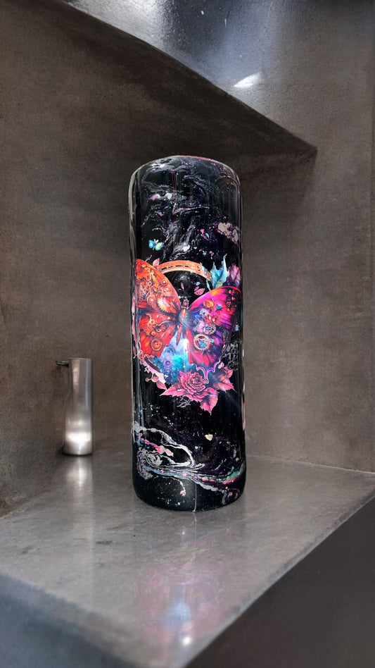 RTS steampunk butterfly nebula style tumbler